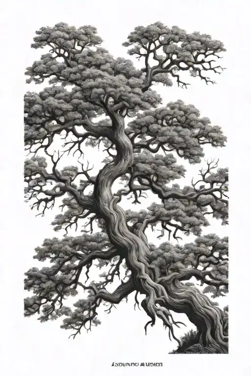 Southern Oak Tree With Spanish Moss