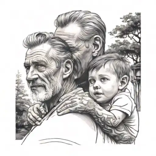 Father And Son Looking