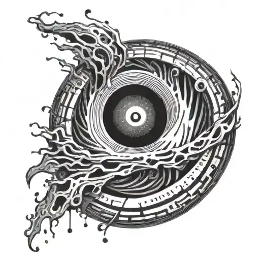 Black Hole Sucking Binary Code Flowing