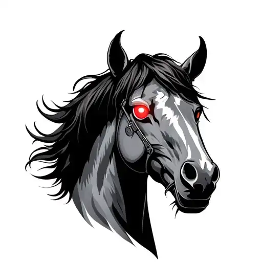 Evil Horse With Laser Eyes