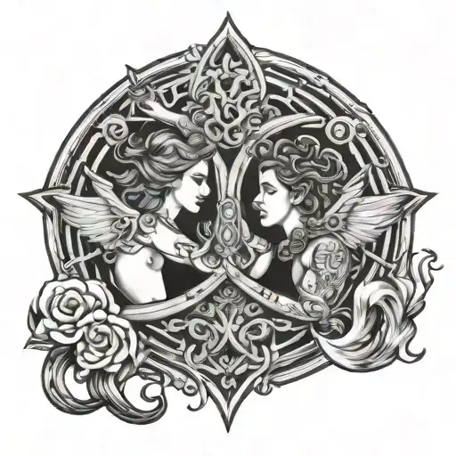 Pisces And Virgo Horiscope Sign Intertwined