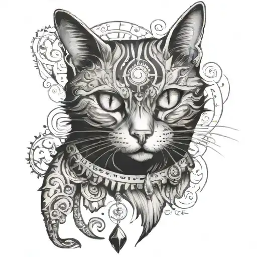 Haunted Cat With Third Eye