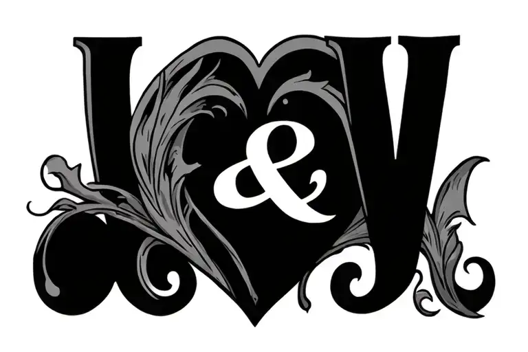 O & W Initial With A Heart Shape