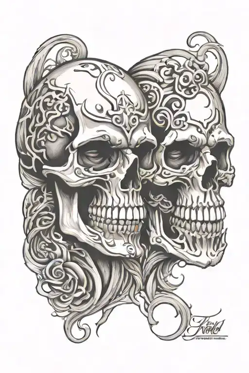 Skull Mask Split In Half