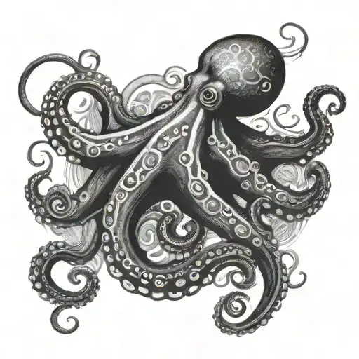 Octopus Van Gogh Starry Night Swirl