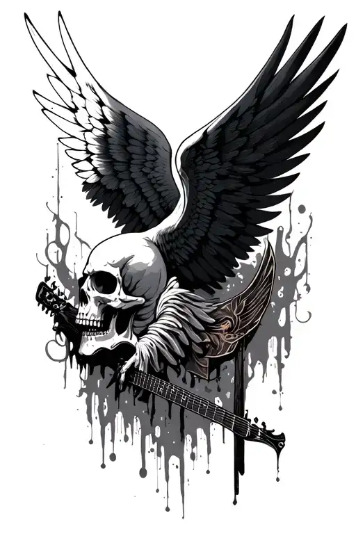 Angle Wings With Rock Music And Death Date