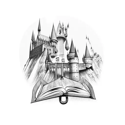 Hogwarts Castle In A Open Book