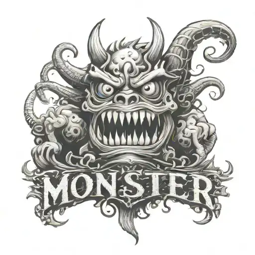 The Word Monster With Different Fonts