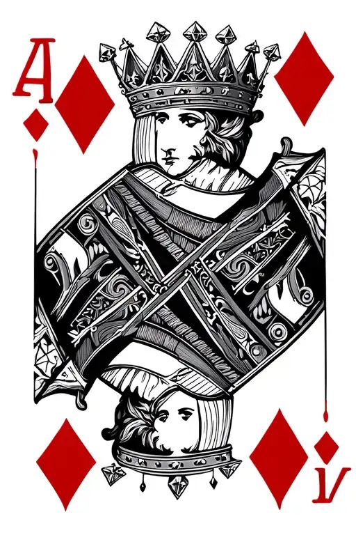 King Playing Card Dimonds With Crown And Blood Dripping
