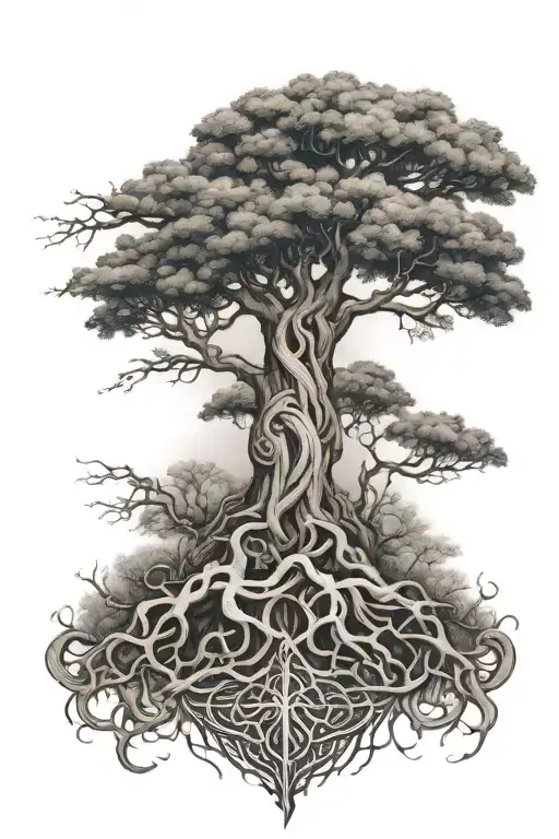 Yggdrasil With Roots Spreading