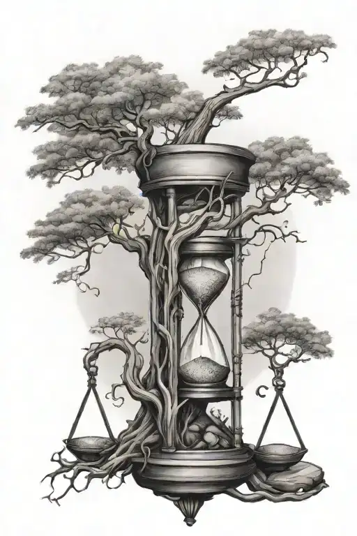Tree Growing Out Of An Hourglass