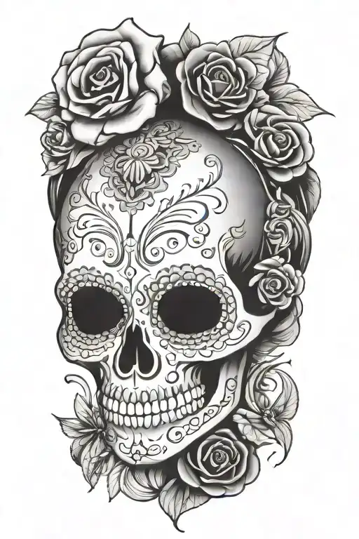 Skull Mexican Catrina