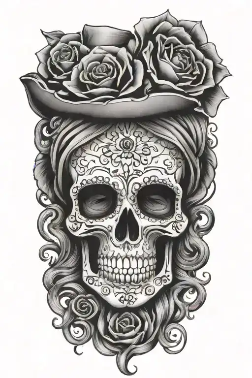 Skull Mexican Catrina