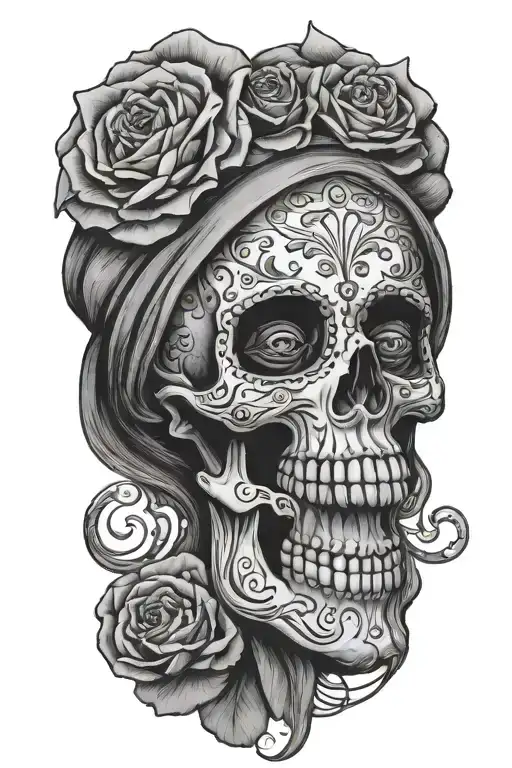 Skull Mexican Catrina