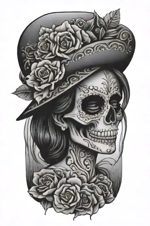 Skull Mexican Catrina