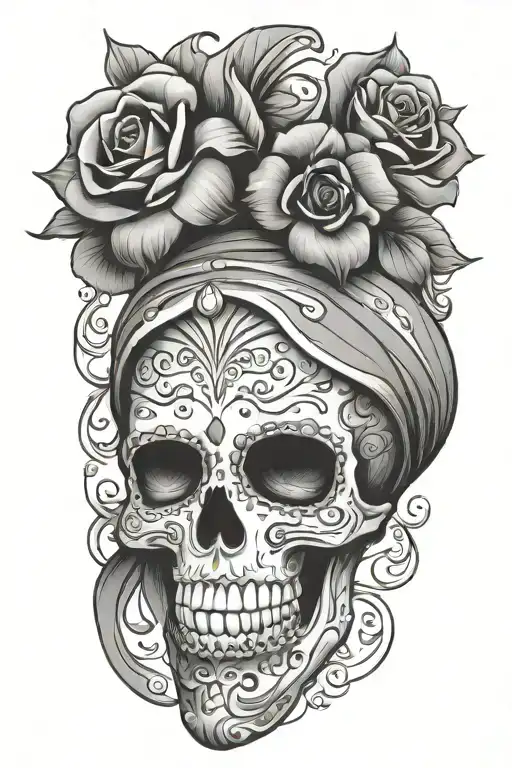 Skull Mexican Catrina
