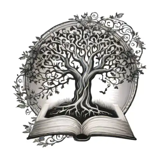 Tree Of Life With Open Book In The Middle