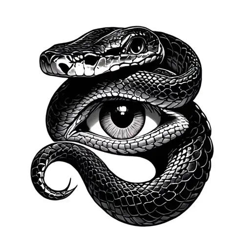 Snake Tatto On Forehead On The Upside Of Left Eye