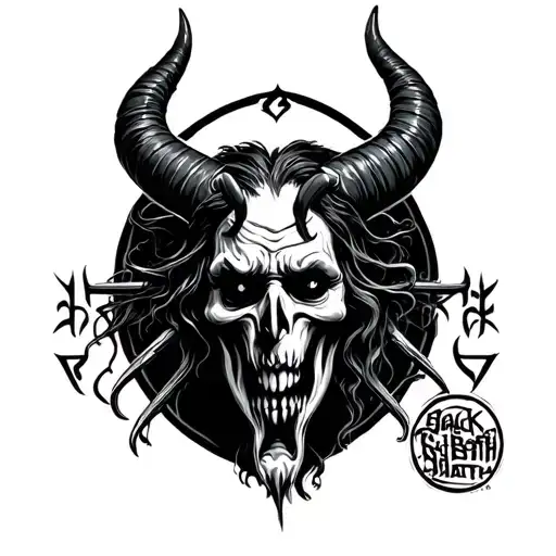Create Me A Black Sabbath Band Tattoo Inspired By Their Devil Logo