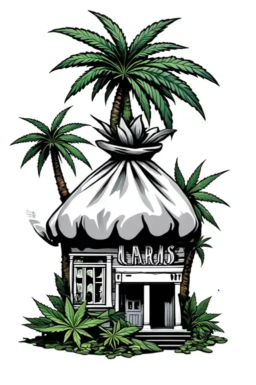 Trap House To Being Rich Money Bags Weed And Palm Trees Dream Chaser