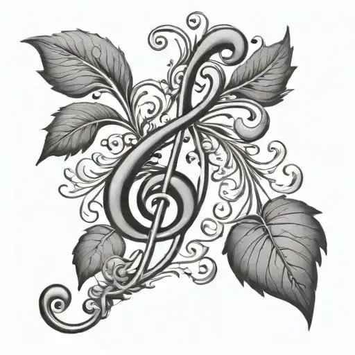 Fine Line Quarter Note Made Of Vines