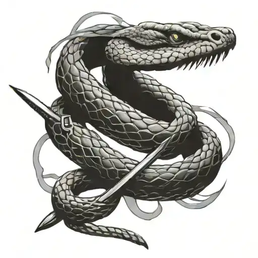 Snake With A Sword Wrapped