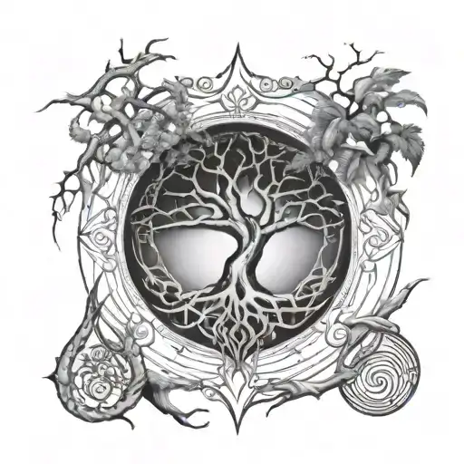 Ouroboros And Tree Of Life