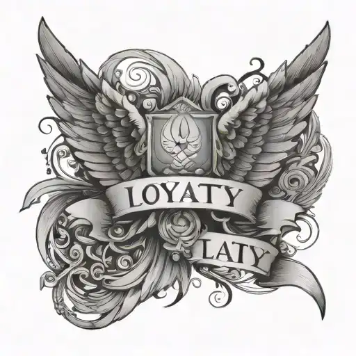 Word 'Loyalty' Between Wings