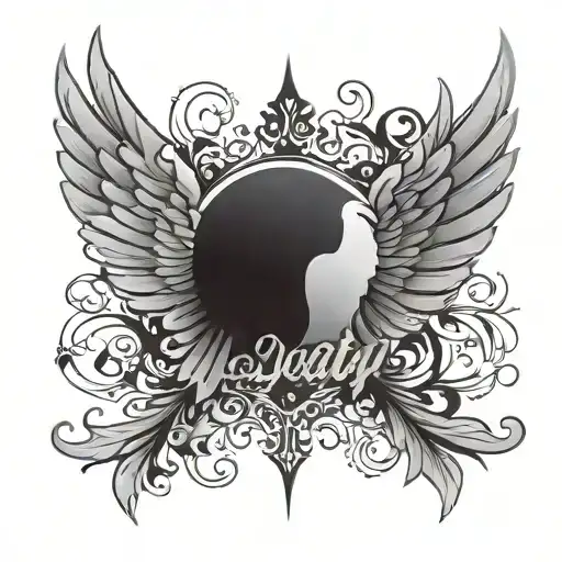 Word 'Loyalty' Between Wings Spread