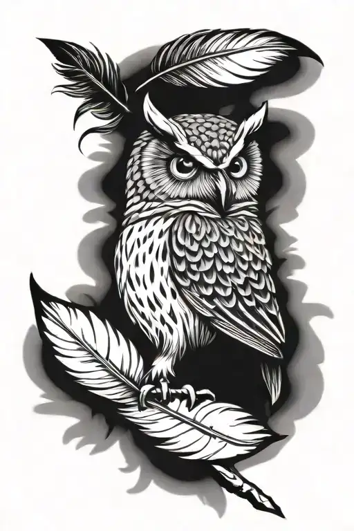 Owl Feather With Elkins In It