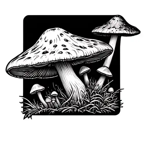 Plain Mushroom Line Work
