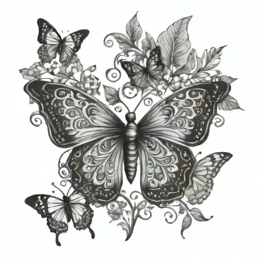 Butterfly With Tree Of Life With Mandala