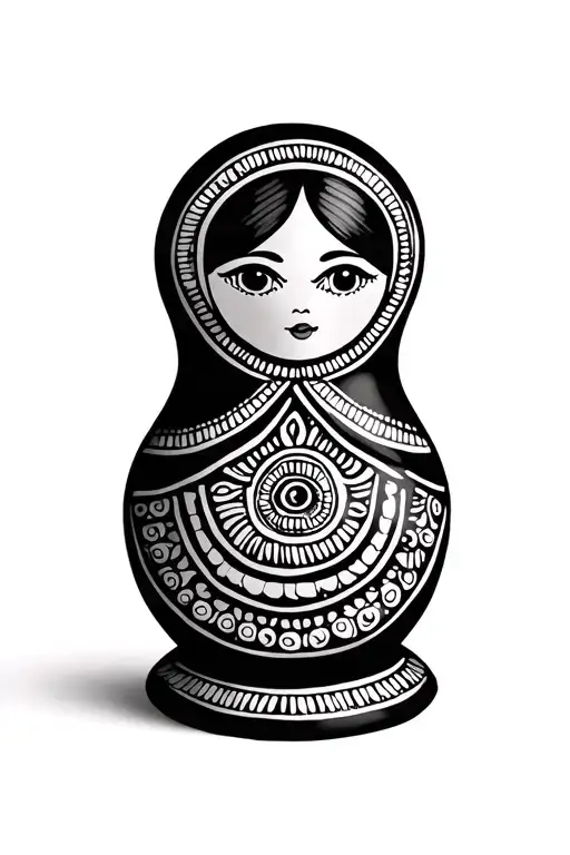Minimalist Russian Doll With African Style