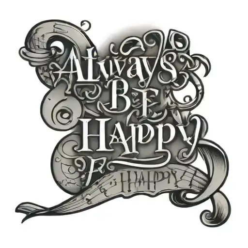 Always Be Happy Writen In Music Notes