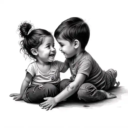 Create Me A Photo Idea Of A Tattoo For My Daughter And Son But My Son Has Autism