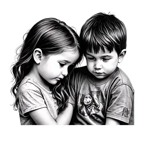 Create Me A Photo Idea Of A Tattoo For My Daughter And Son But My Son Has Autism