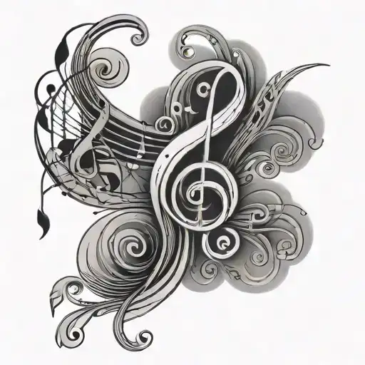 Sheet Music Notes Flowing Half Sleeve