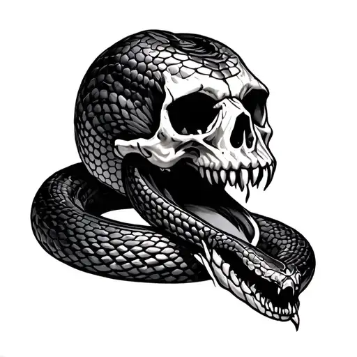 Skull Biting Snake