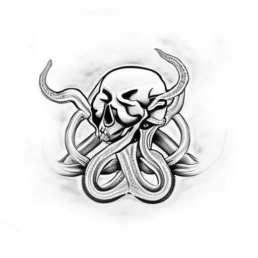 Motorcycle Club Skull Snake