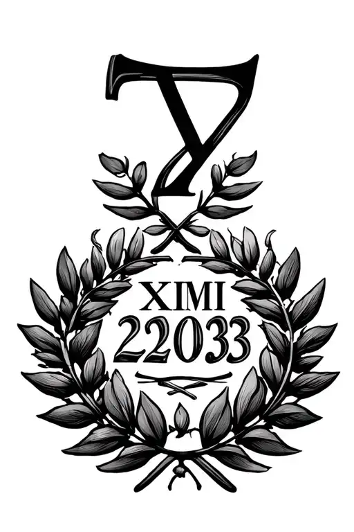 Laurel Wreath With The Roman Numeral For 7 Above It And The Numeral For 2003 Below It