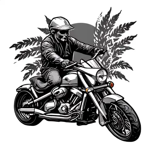 Memorial Tattoo In Honor Of Dad Who Died On A Motorcycle Stencil