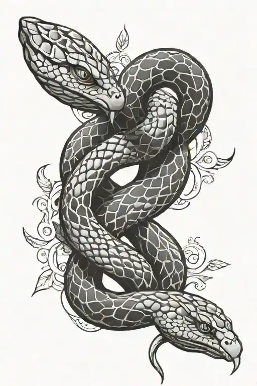 Snake Double Helix Intertwined