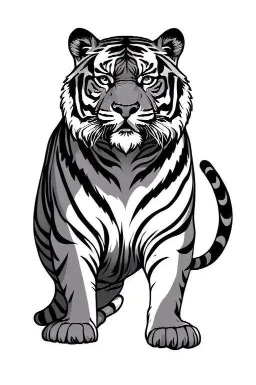 Tiger Full Body With Small Wording
