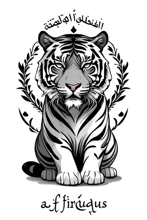 Tiger Full Body With Arabic Wording Al Firdaus