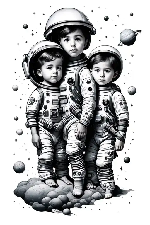 Three Kids Space Theme