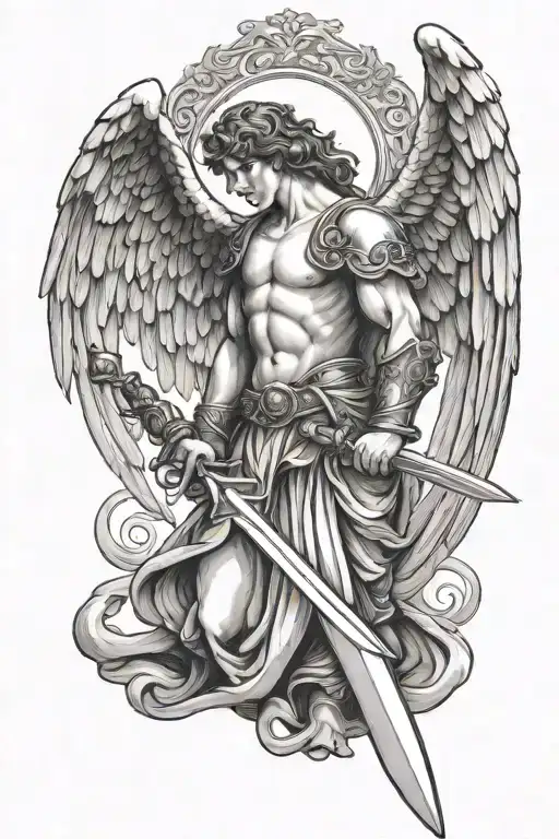 Angel Holding A Sword
