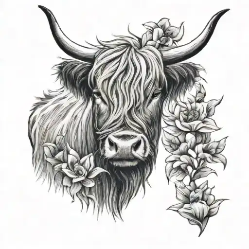 Highland Cow And Celiac Lilly