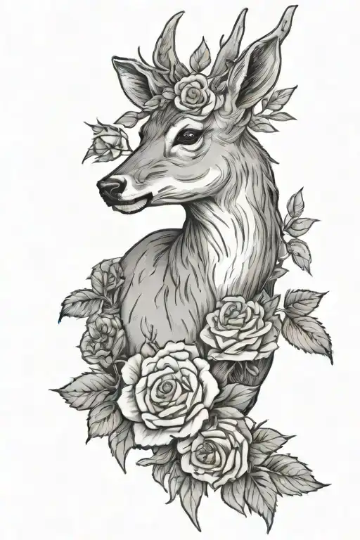 Female Crying Deer Roses Growing
