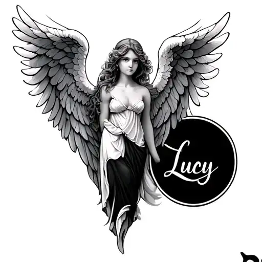 Angel Wings With Name Lucy