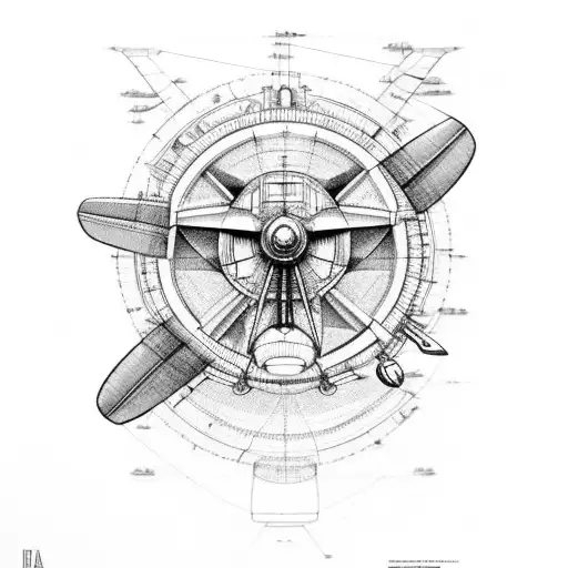 An Engineer's Blueprint Of A Vintage Airplane